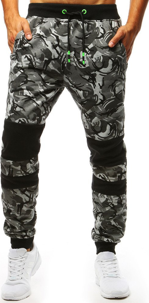 Šedé vzorované pánske tepláky UX3494 Veľkosť: M