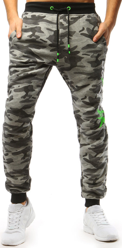 Šedé pánske maskáčové tepláky UX3509 Veľkosť: M