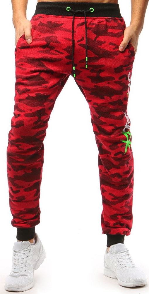 Červené pánske maskáčové tepláky UX3514 Veľkosť: XL