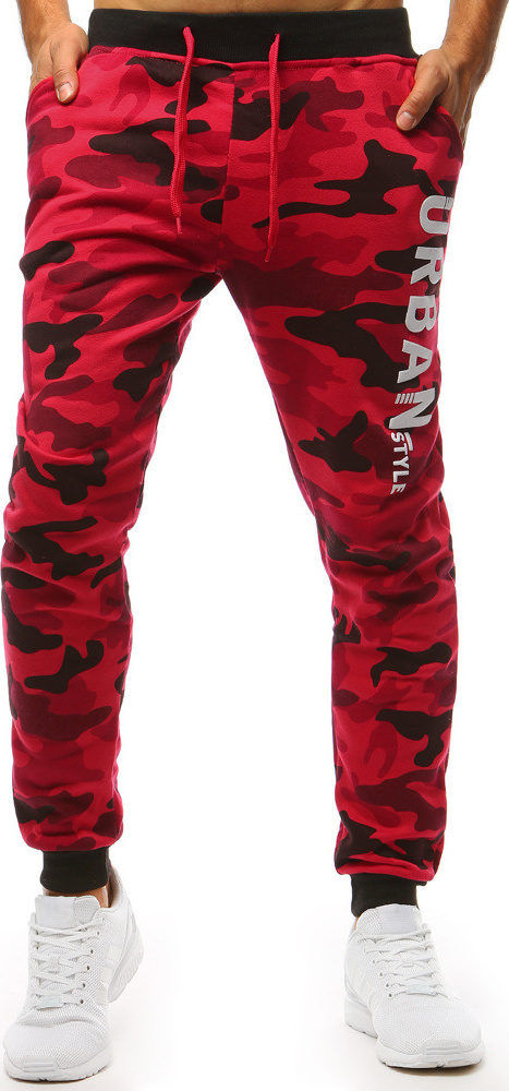 Červené pánske maskáčové tepláky UX3516 Veľkosť: M