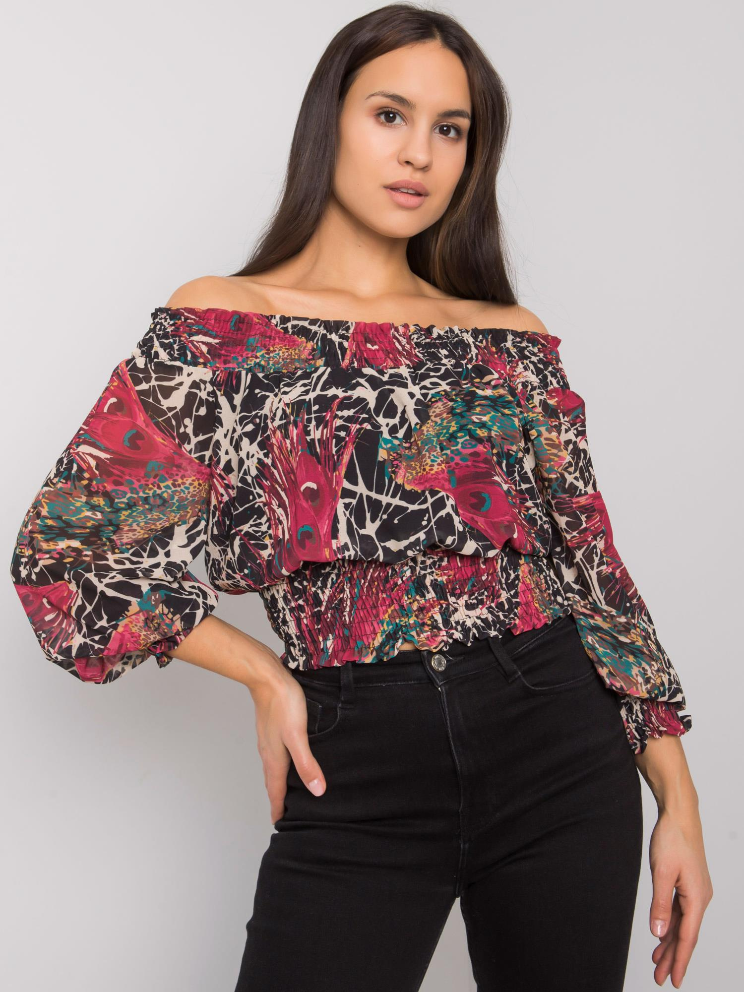 Bordó dámska vzorovaná blúzka DHJ-BZ-15175.05P-bordo Veľkosť: ONE SIZE