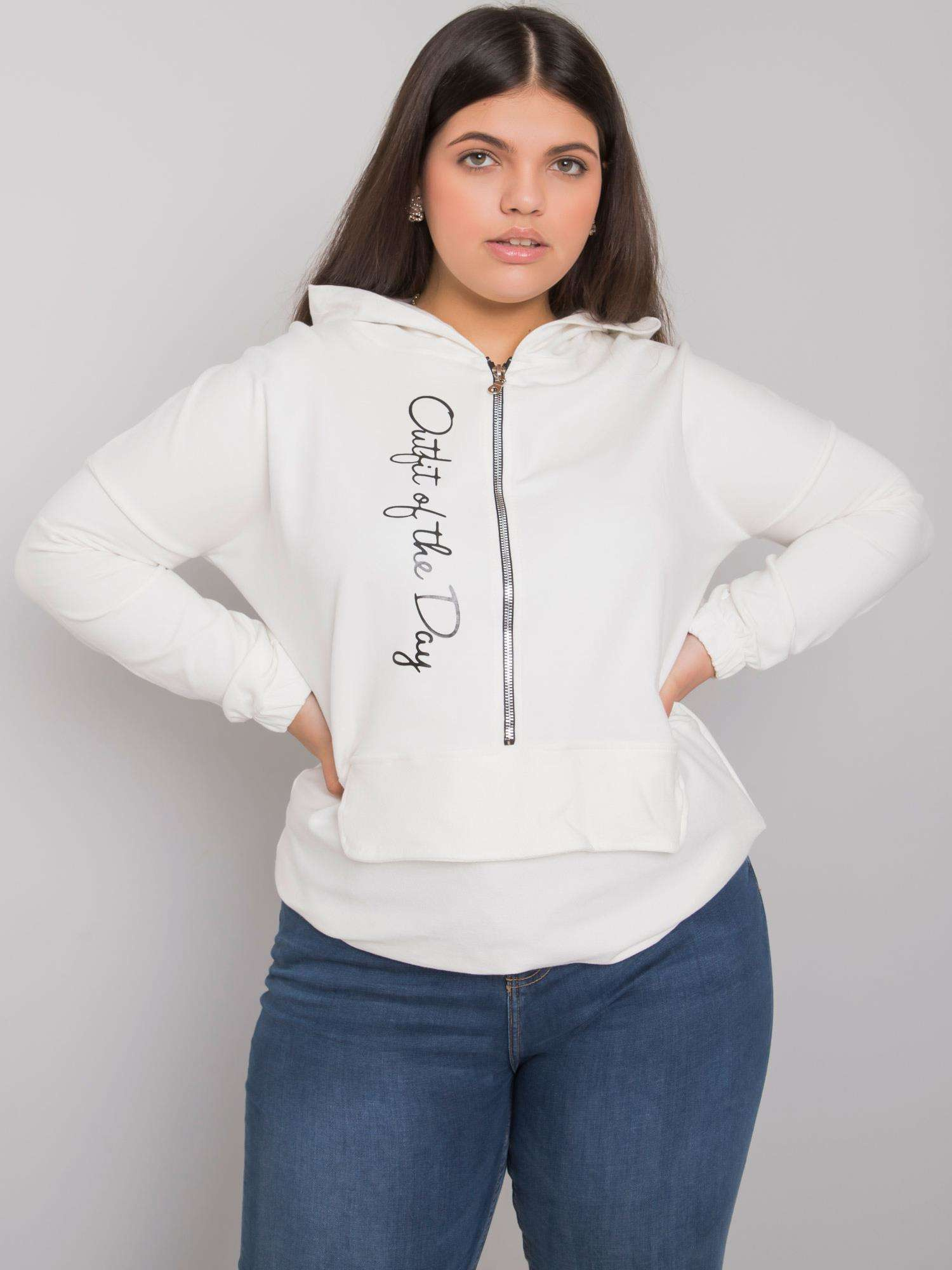 Smotanová mikina Keighley s kapucňou a zipsom -RV-BL-7179.27-ecru Veľkosť: ONE SIZE