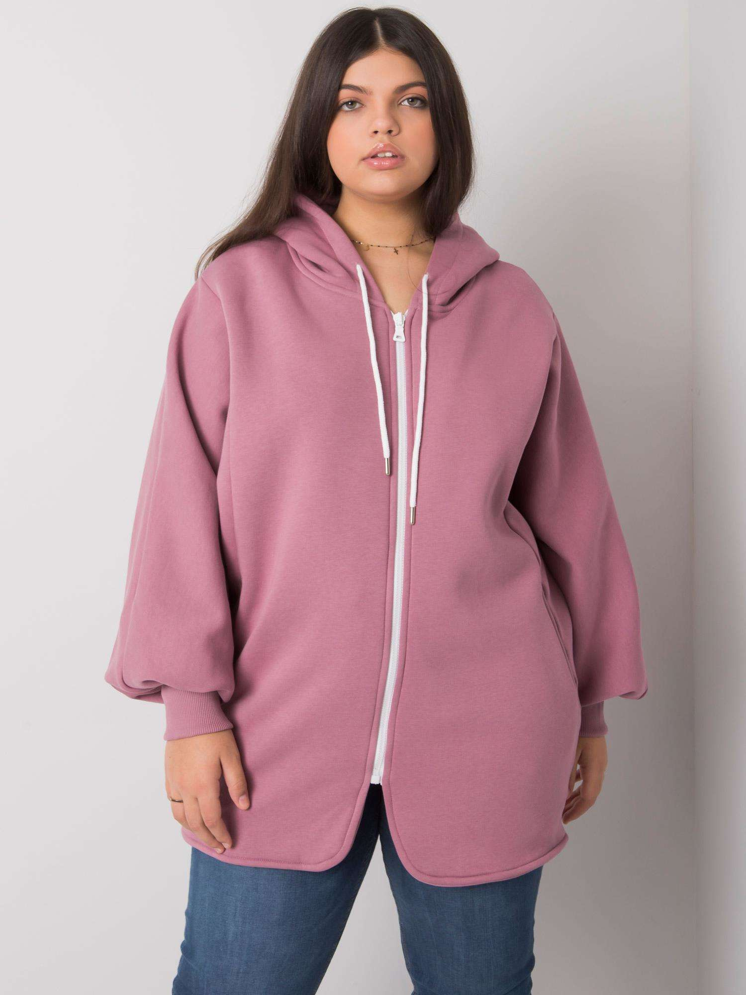 Ružová basic mikina Ella so zapínaním na zips -RV-BL-7282.22P-pink Veľkosť: ONE SIZE