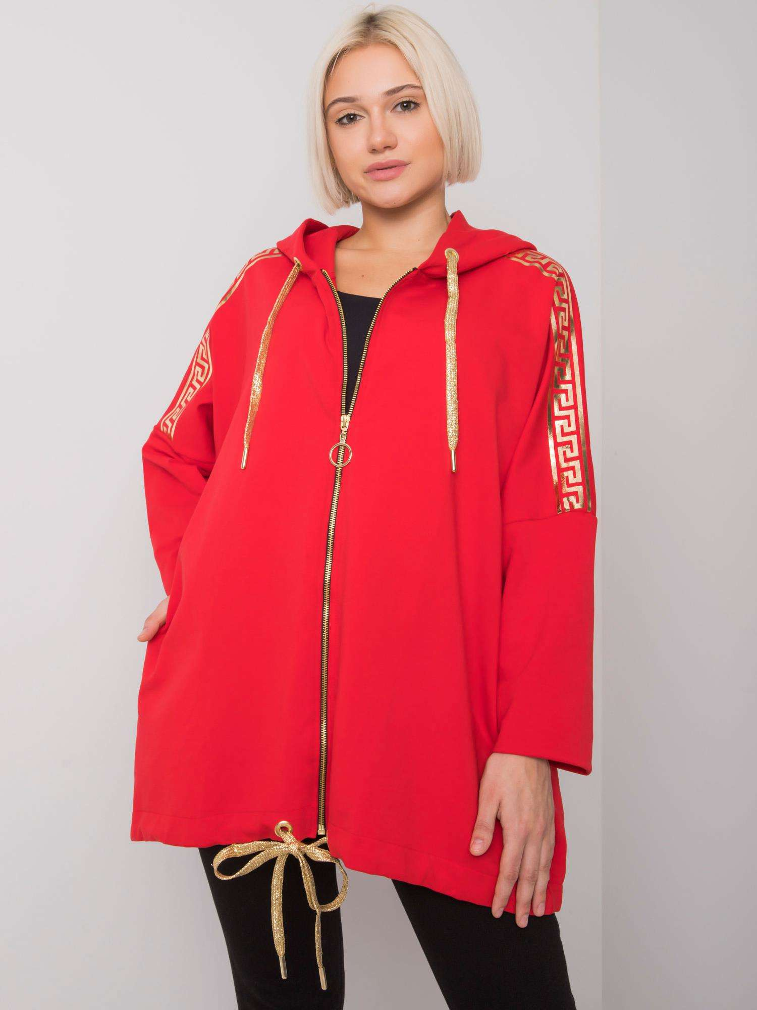 Červená dámska mikina na zips RV-BL-6781.08P-red Veľkosť: S/M