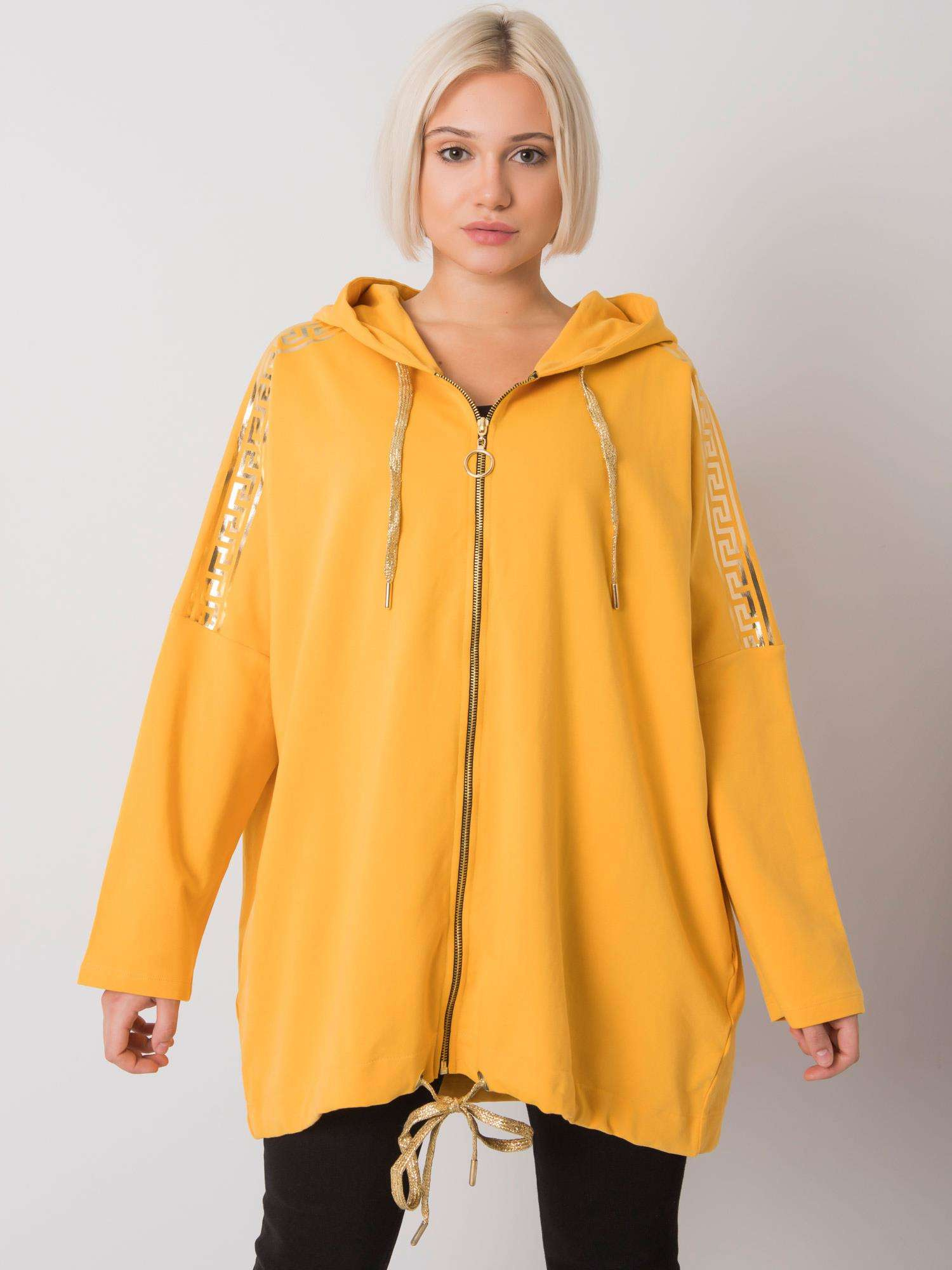 Žltá dámska mikina na zips RV-BL-6781.08P-yellow Veľkosť: S/M
