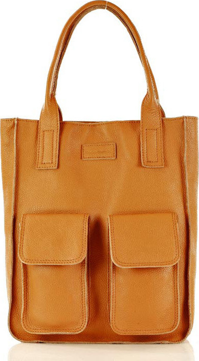 MARCO MAZZINI Karamelovo hnedá shopper bag s vreckami (s131g) Veľkosť: ONE SIZE