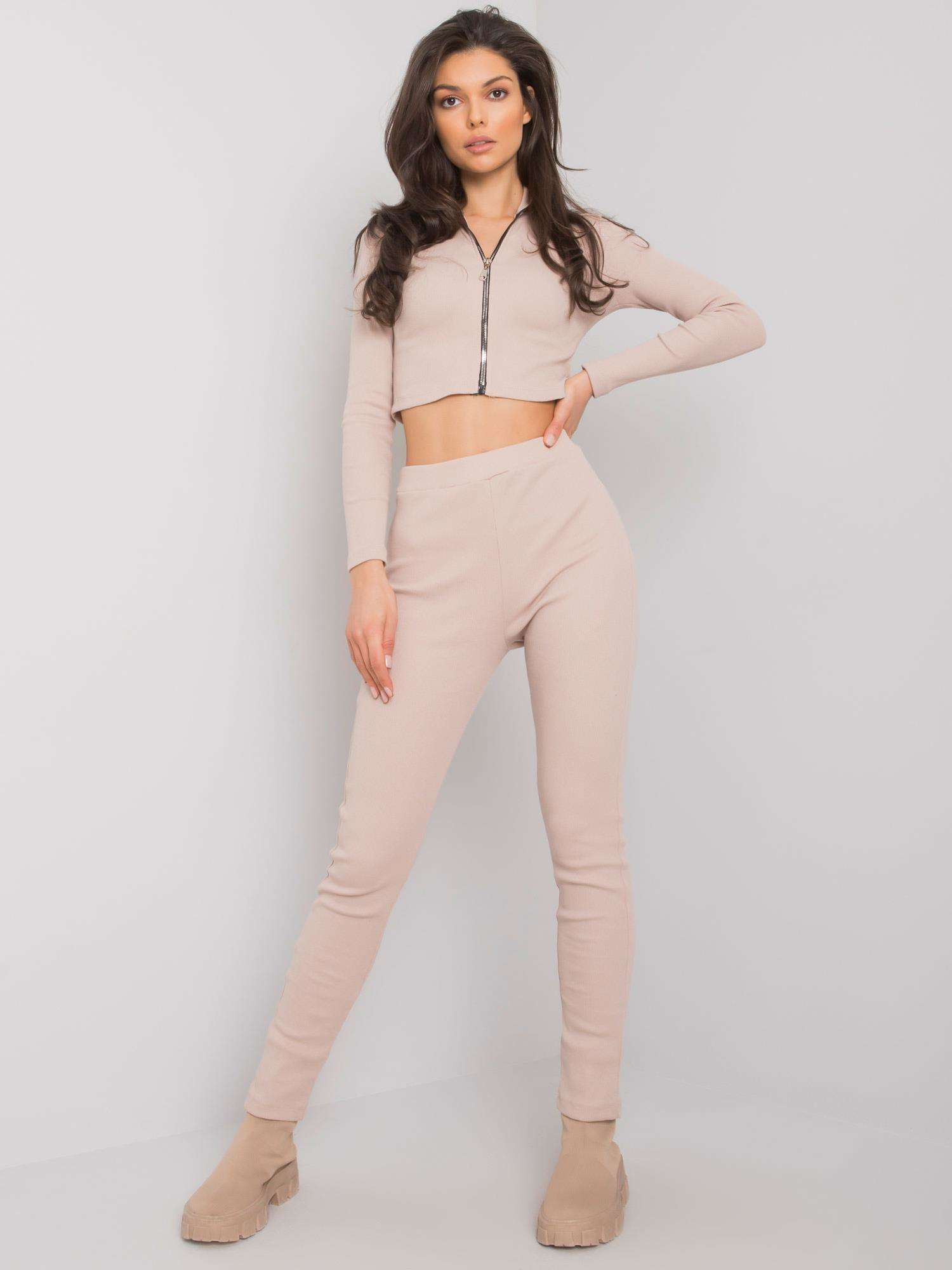 Béžová dámska súprava na zips RV-KMPL-7304.83-beige Veľkosť: S/M