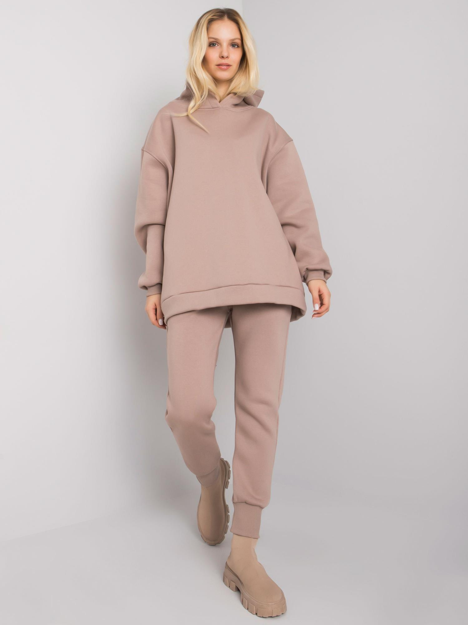 Béžová dámska tepláková súprava RV-KMPL-7372.26X-beige Veľkosť: L/XL