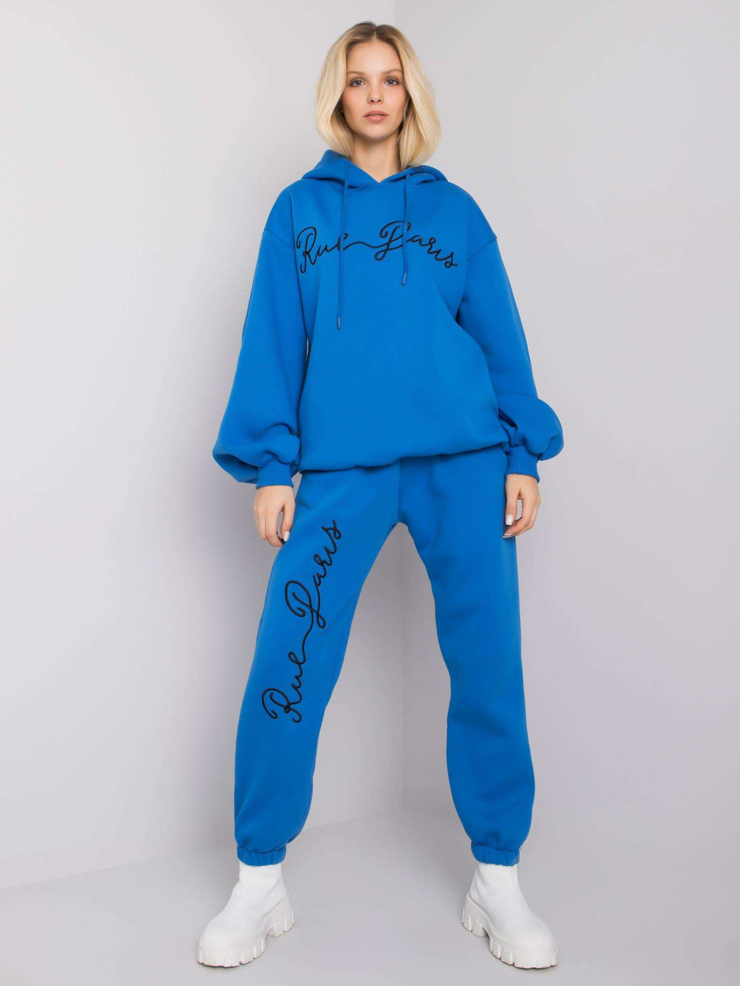 Modrá dámska oversize tepláková súprava RV-KMPL-7307.10X-blue Veľkosť: S/M