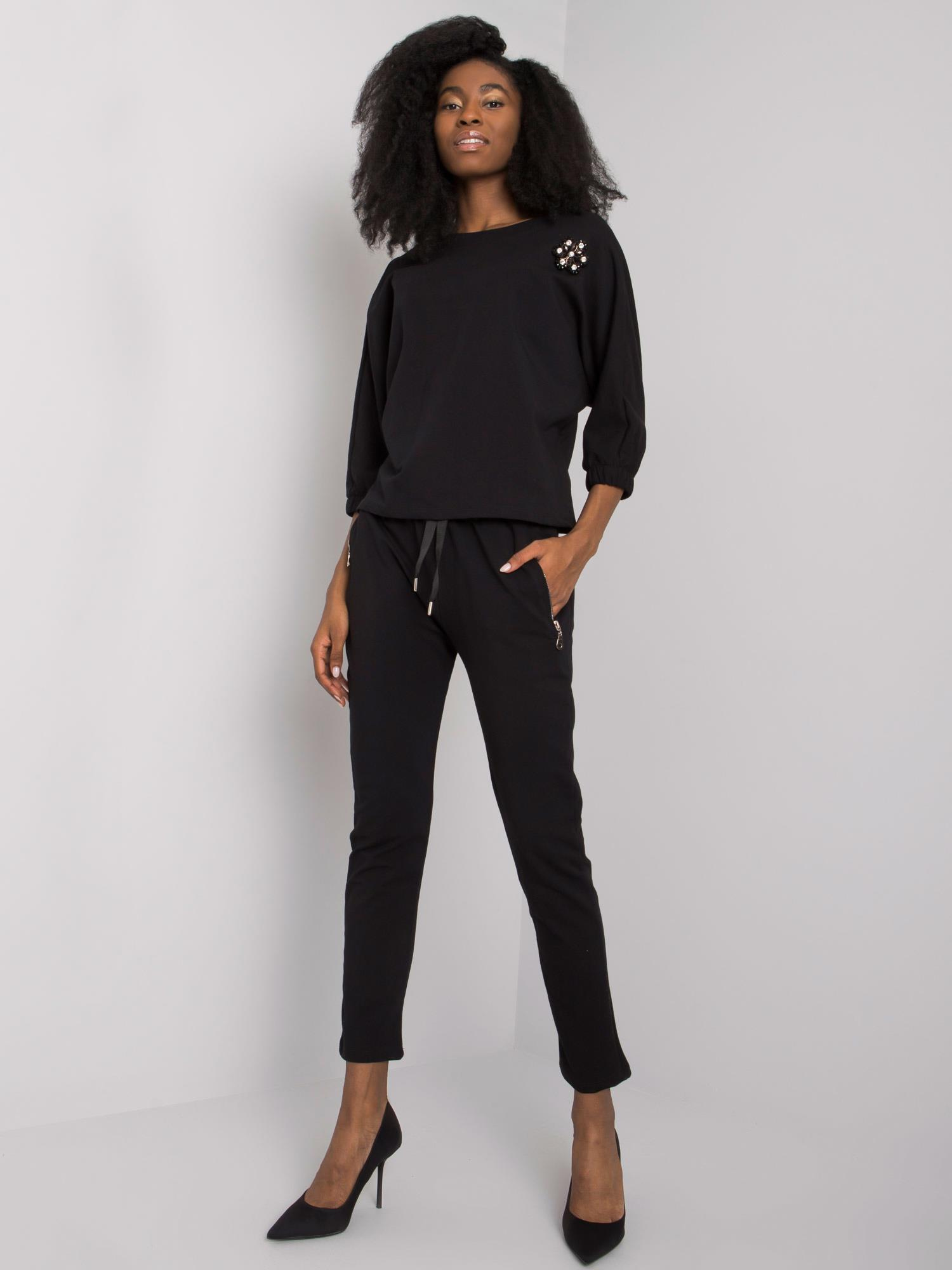 Čierna dámska tepláková súprava RV-KMPL-7363.25P-black Veľkosť: S/M