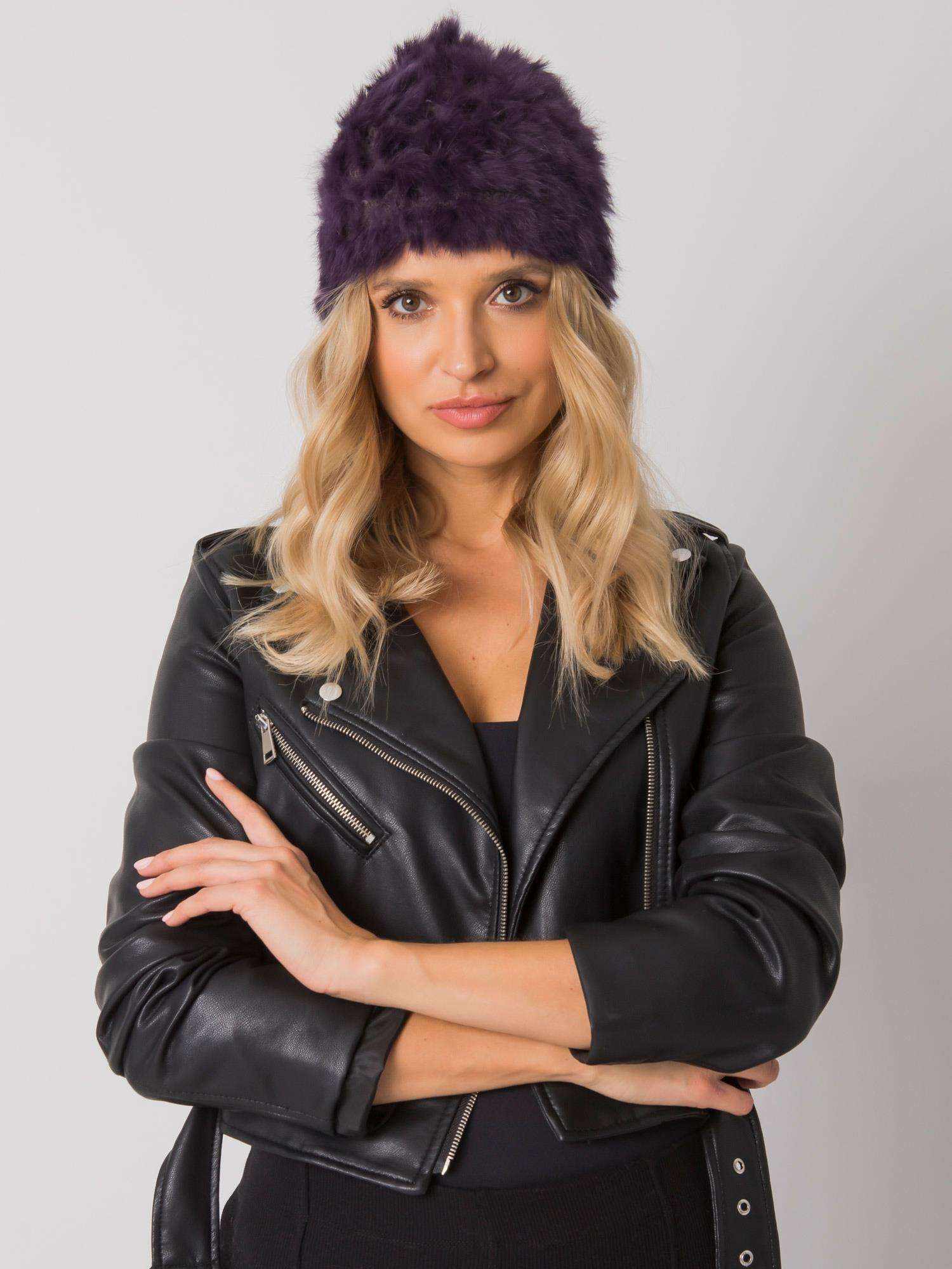Fialová kožušinová čiapka -AT-CZ-16801.38-violet Veľkosť: ONE SIZE