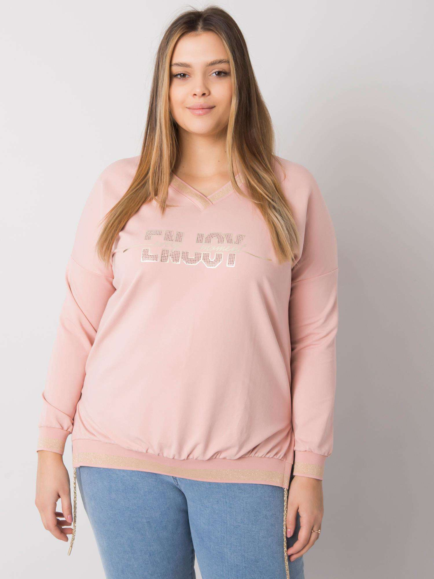 Svetloružové dámske tričko s nápisom RV-BZ-7157.87P-pink Veľkosť: ONE SIZE