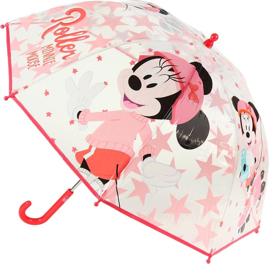 Priesvitný dievčenský dáždnik Minnie Mouse - manuálny Veľkosť: ONE SIZE