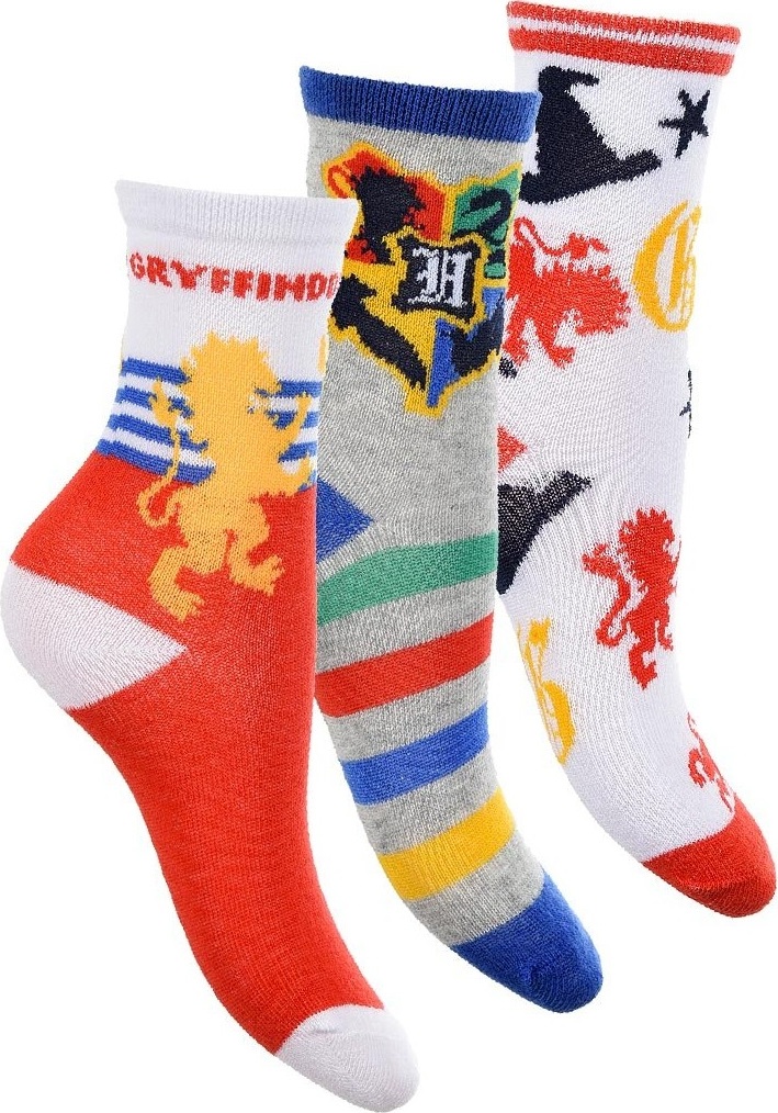 Trojbalenie chlapčenských ponožiek Harry Potter - červená/sivá/biela Veľkosť: 27/30