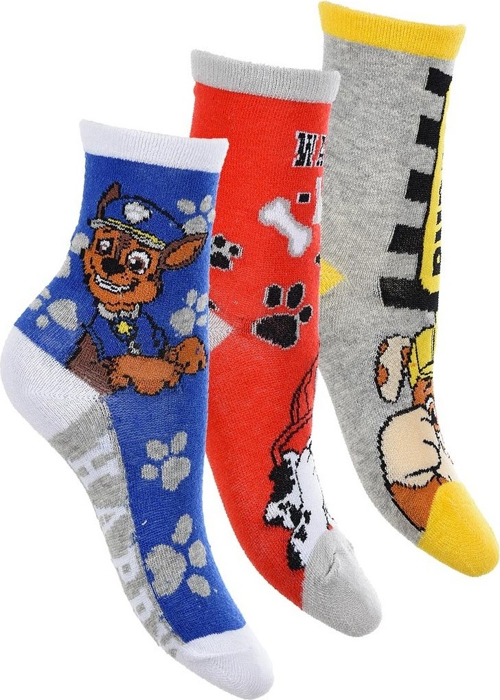 Trojbalenie chlapčenských ponožiek Paw Patrol - modrá/červená/šedá Veľkosť: 31/34