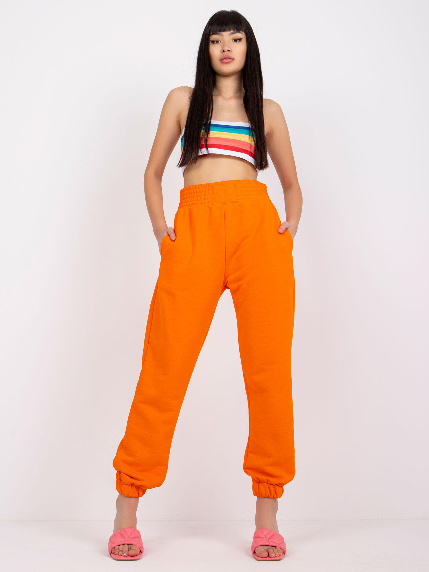 Oranžové tepláky s vreckami RV-DR-7460.11-orange Veľkosť: L/XL
