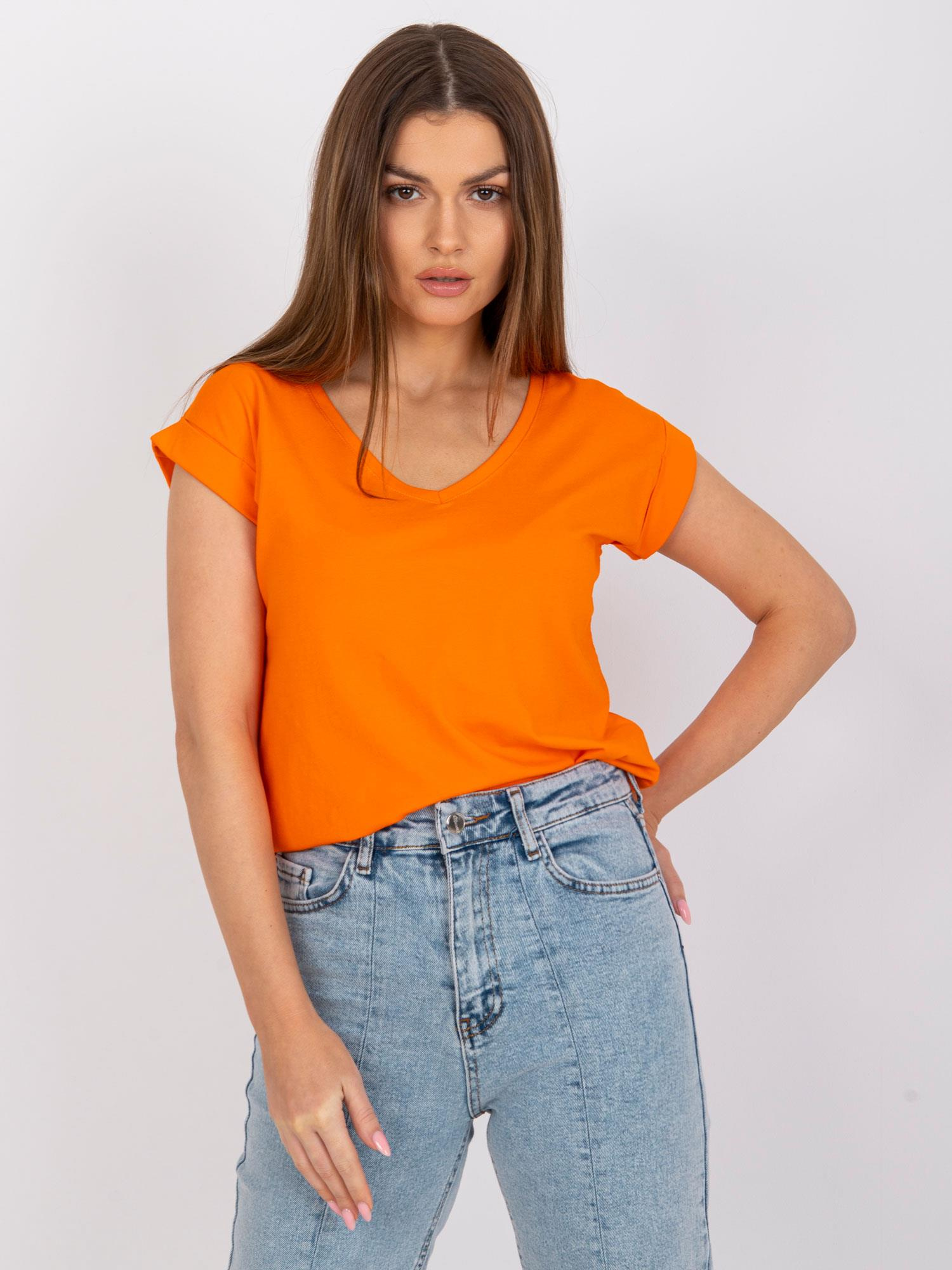 Oranžové basic tričko Atlanta s krátkym rukávom RV-TS-7543.12X-orange Veľkosť: M