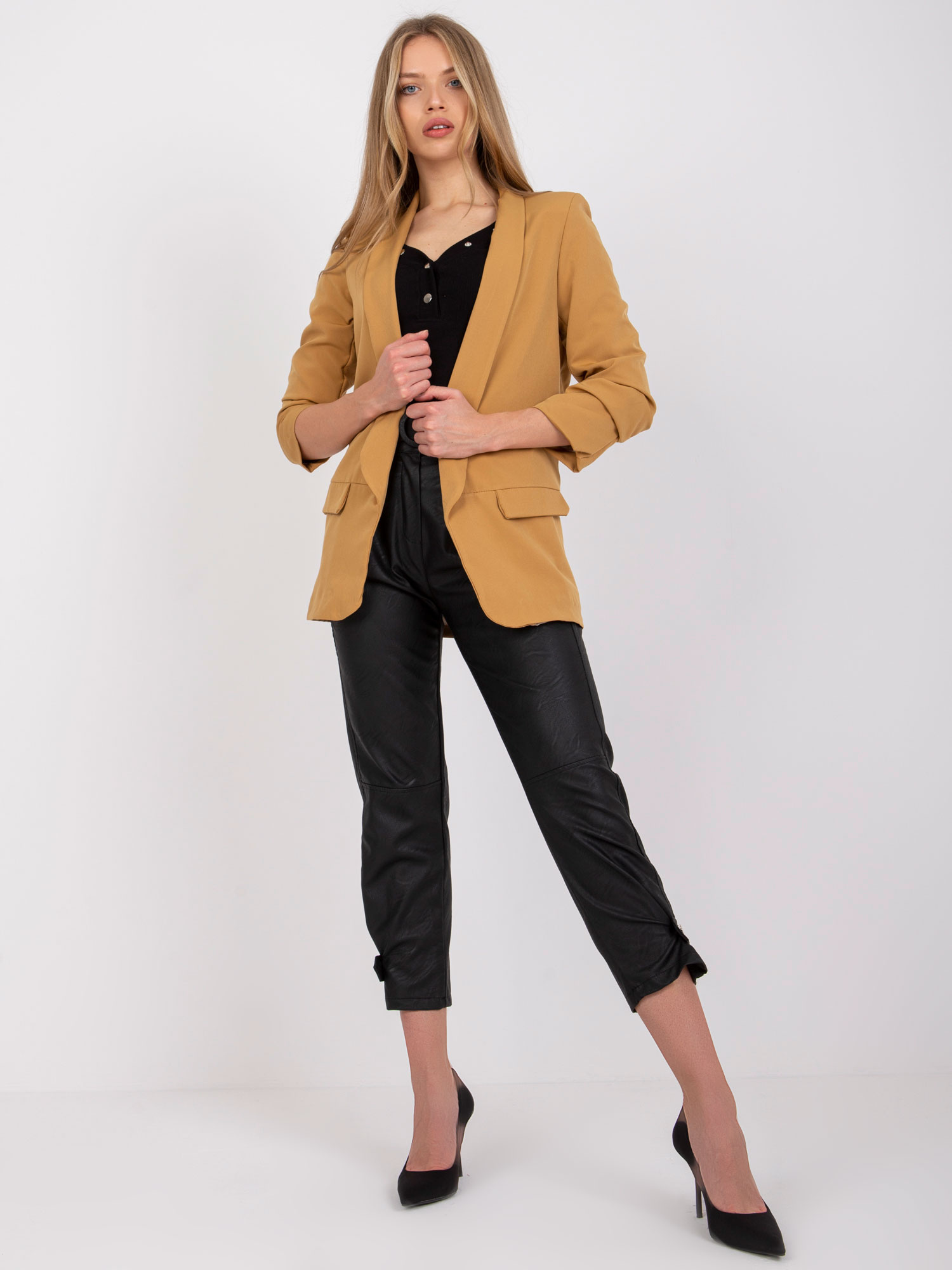 Pieskovo hnedé elegantné sako George DHJ-MA-7684.15P-sand beige Veľkosť: S