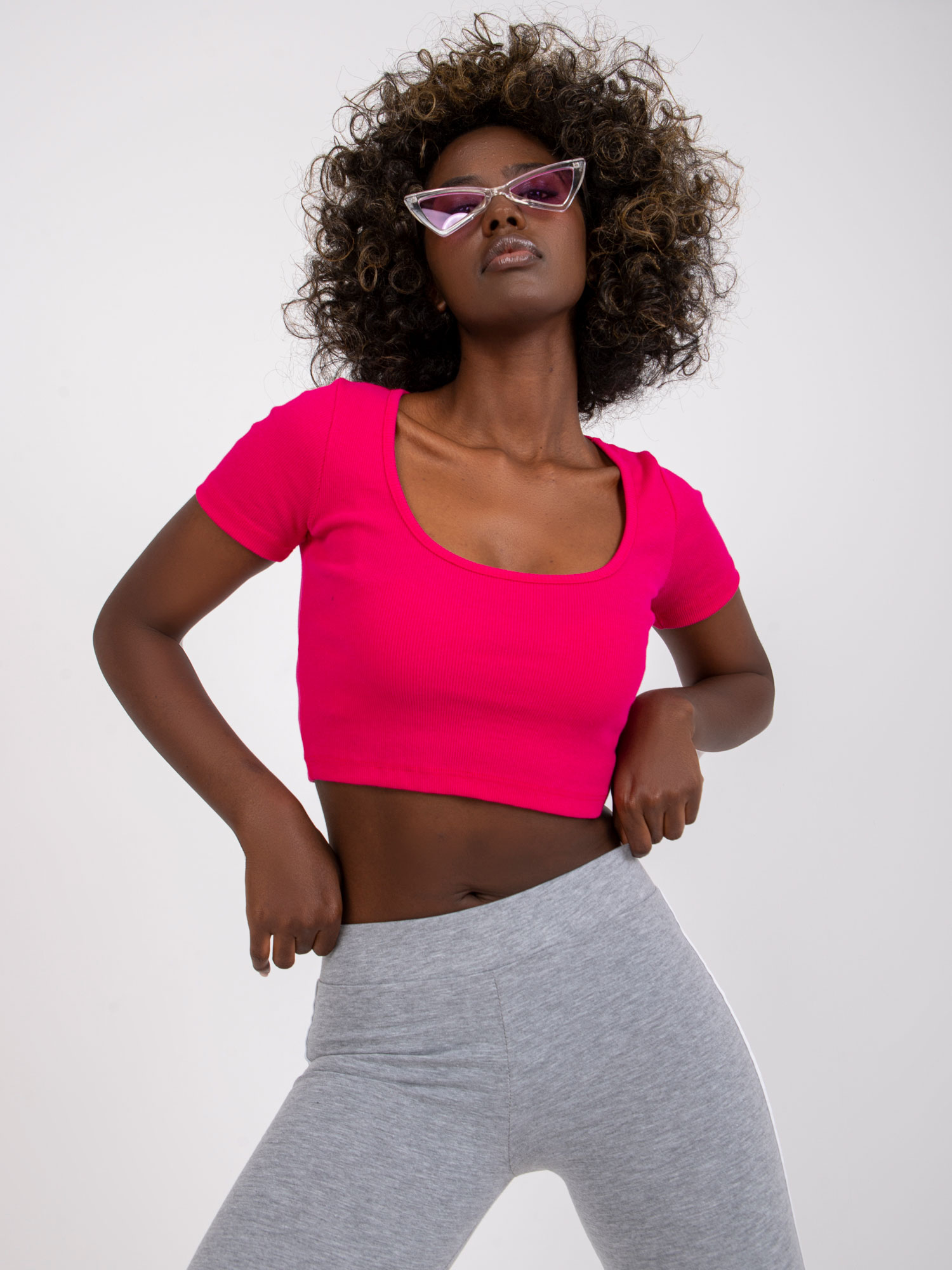 FUCHSIOVÝ CROP TOP MONTREAL -RV-TS-7537.52-FUCHSIOVÁ RUŽOVÁ Veľkosť: XS