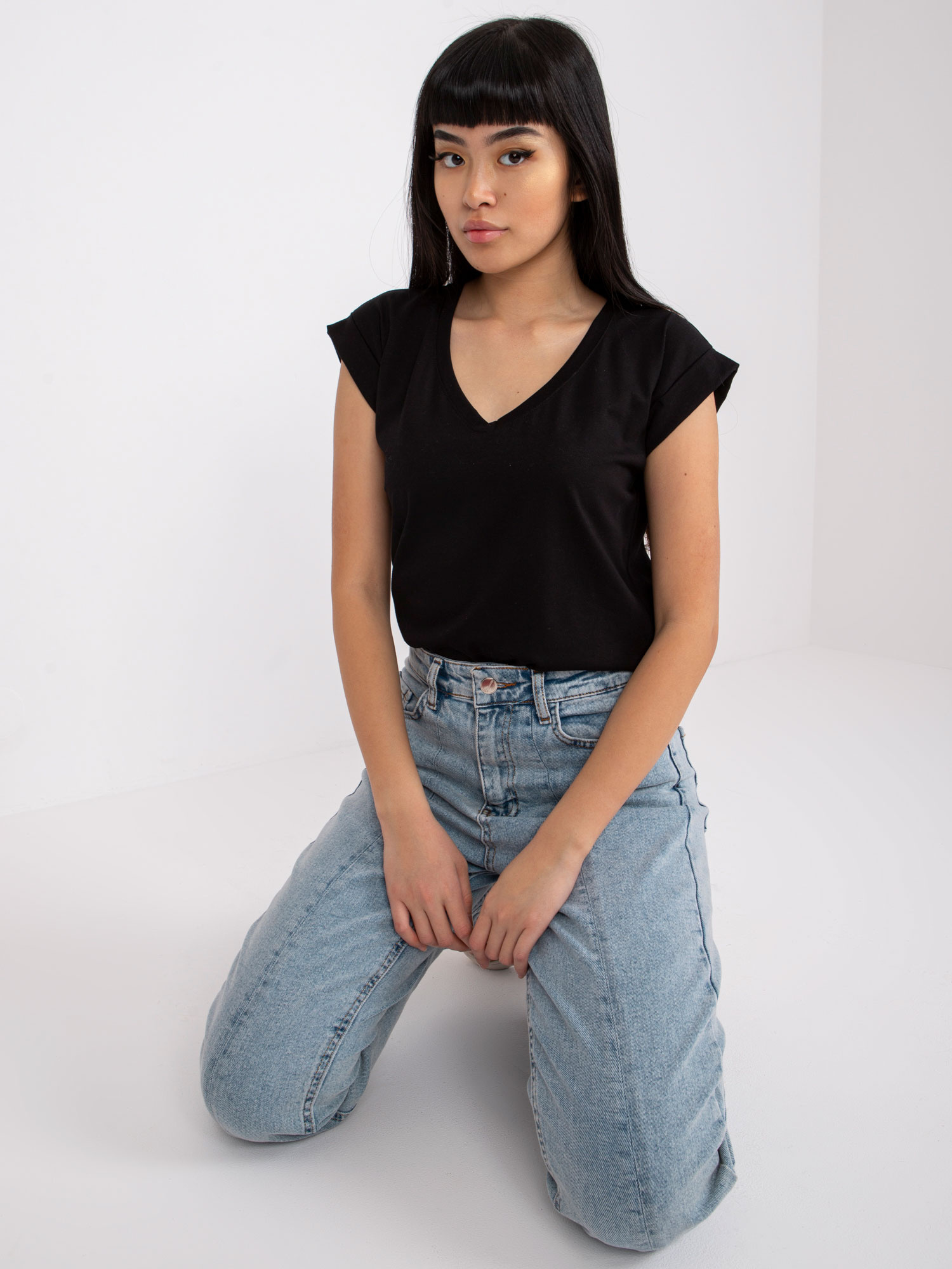 Čierne basic tričko Atlanta s krátkym rukávom RV-TS-7543.12X-black Veľkosť: XL