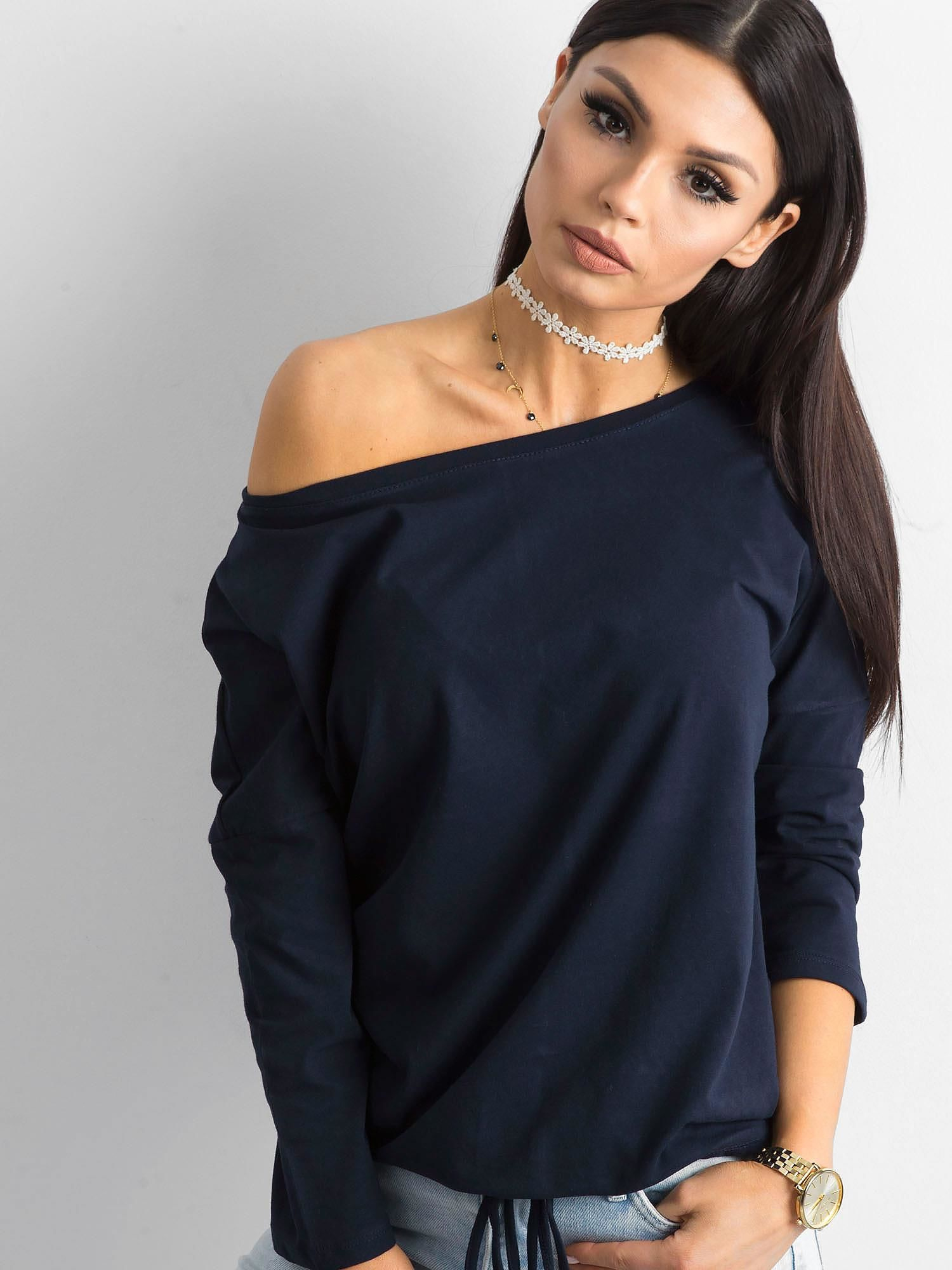 Tmavomodré dámske tričko RV-BZ-4691.37P-dark blue Veľkosť: L