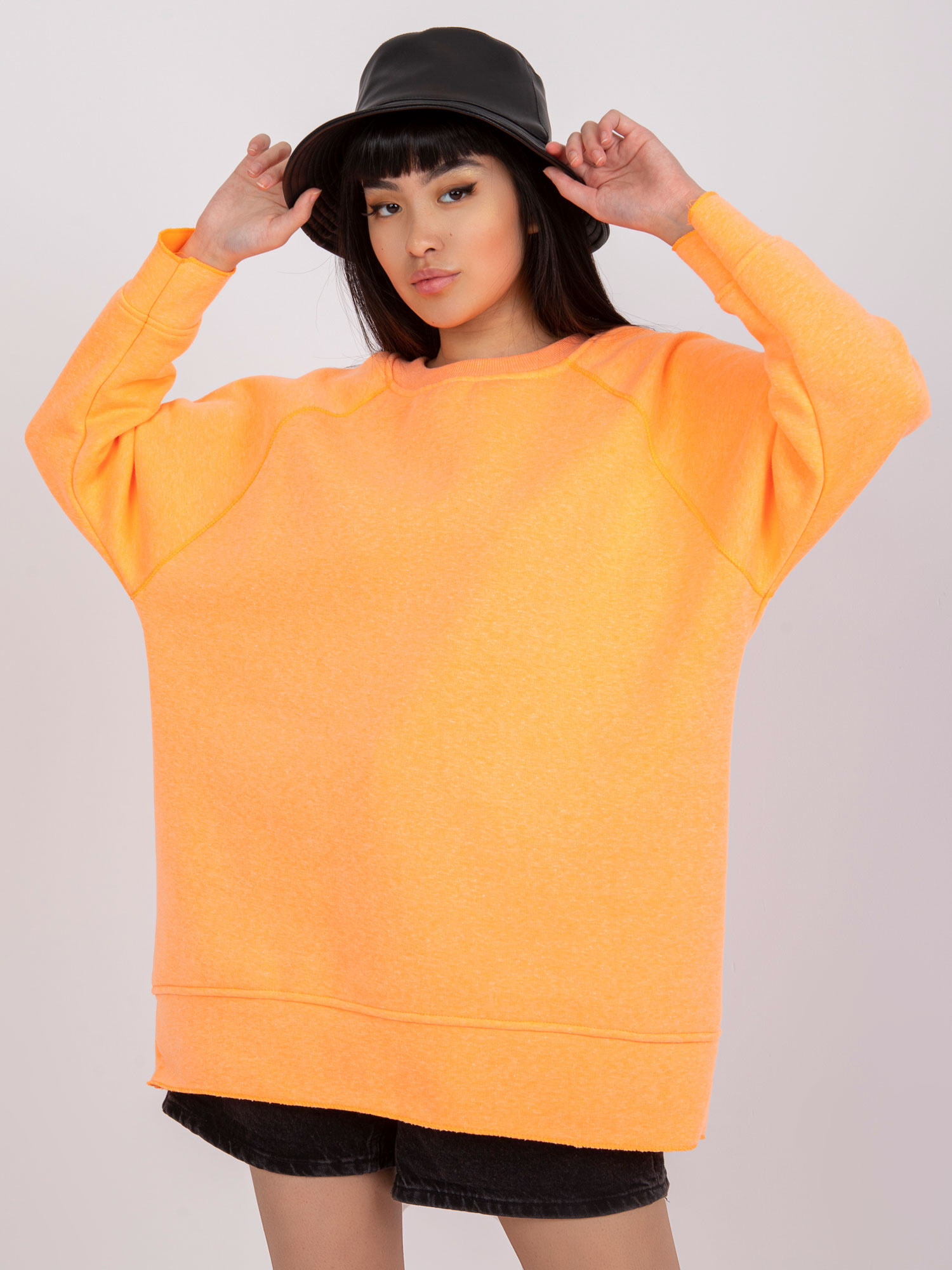 Oranžová bavlnená oversize mikina Manacor EM-BL-711.05-orange Veľkosť: S/M