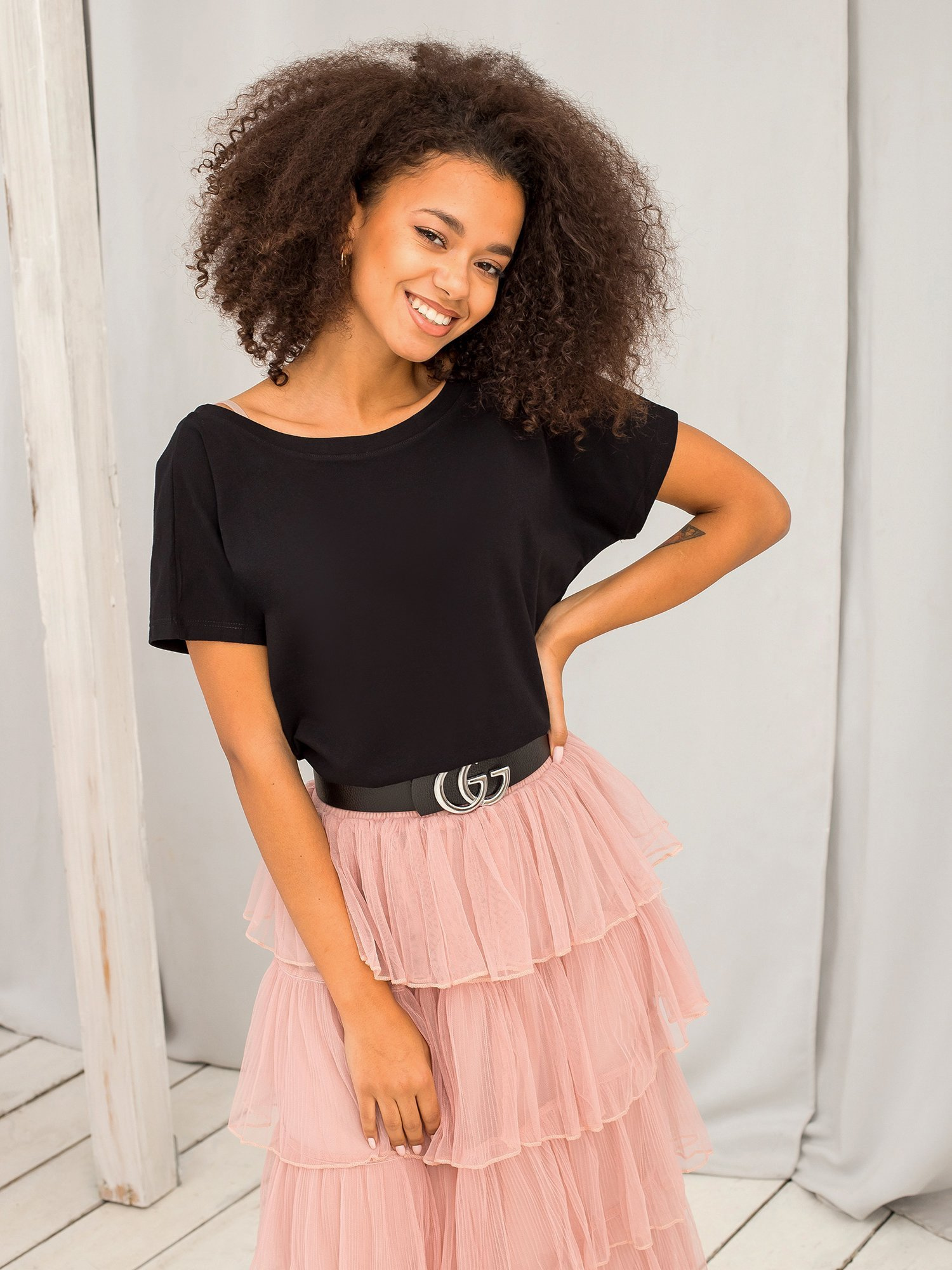 Dámske čierne tričko RV-TS-4662.26P-black Veľkosť: M