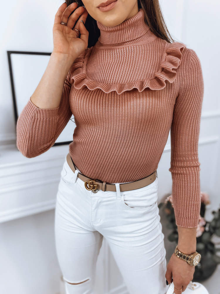 Ružový rolák s volánom NOAH MY1405 Veľkosť: ONE SIZE