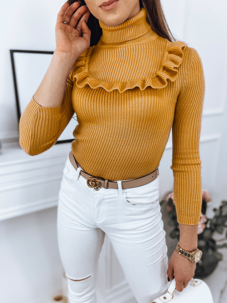 Žltý rolák s volánom NOAH MY1408 Veľkosť: ONE SIZE