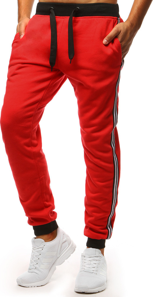 Červené tepláky s pruhmi na bokoch UX3536 Veľkosť: M