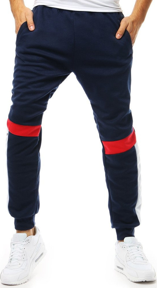 Modré tepláky s farebnými vsadkami UX3544 Veľkosť: M