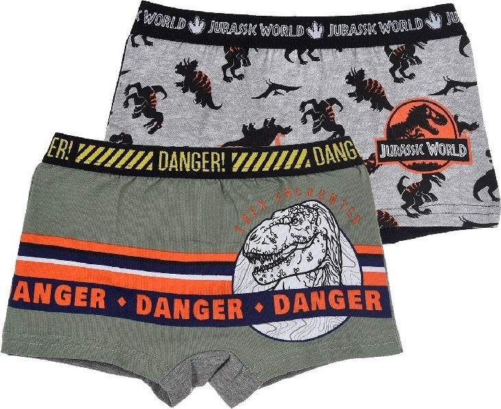 Dvojbalenie boxeriek Jurassic World - sivá/khaki Veľkosť: 92/98