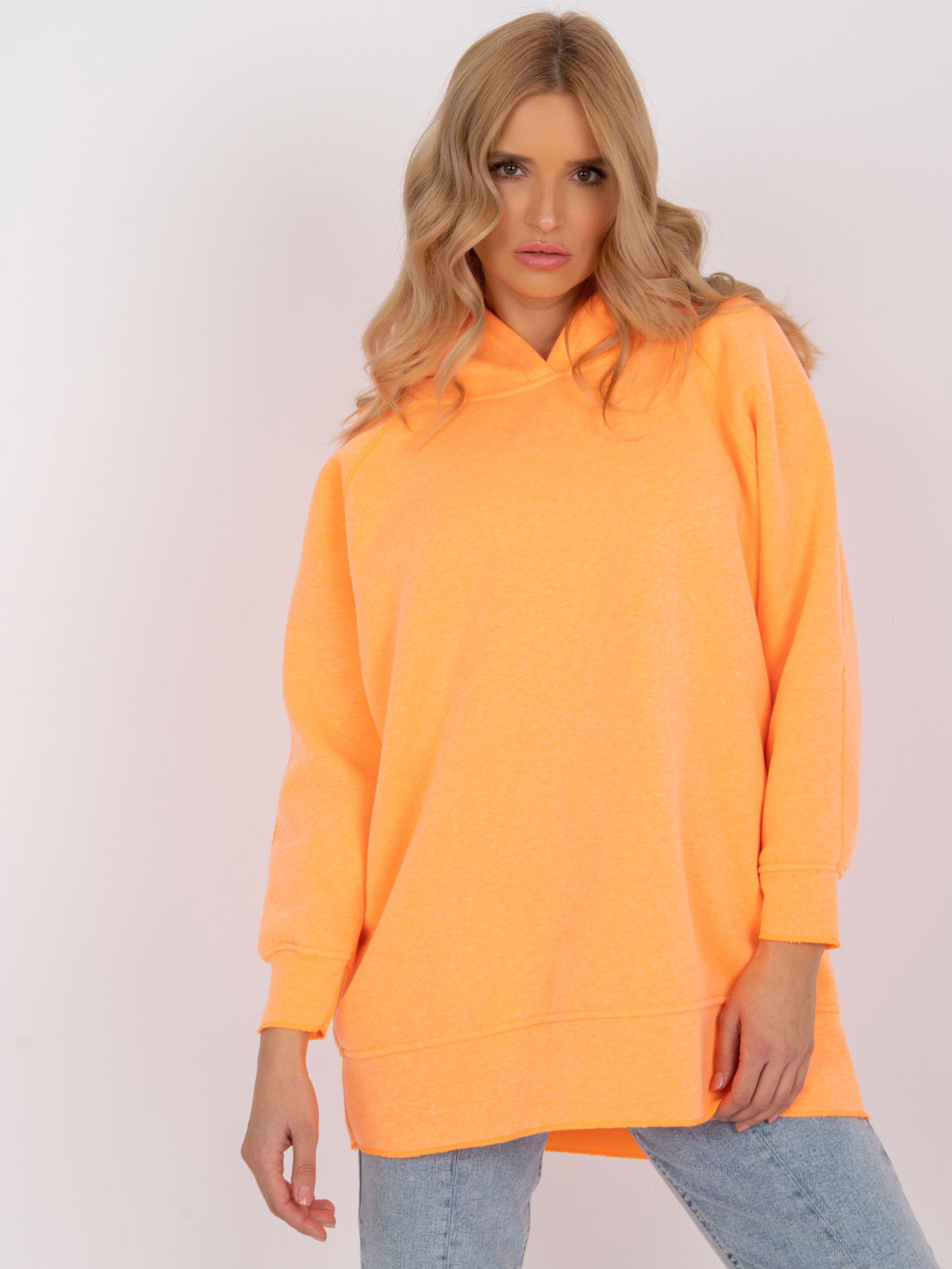 Oranžová voľná basic mikina Canberra -EM-BL-707.94-orange Veľkosť: S/M