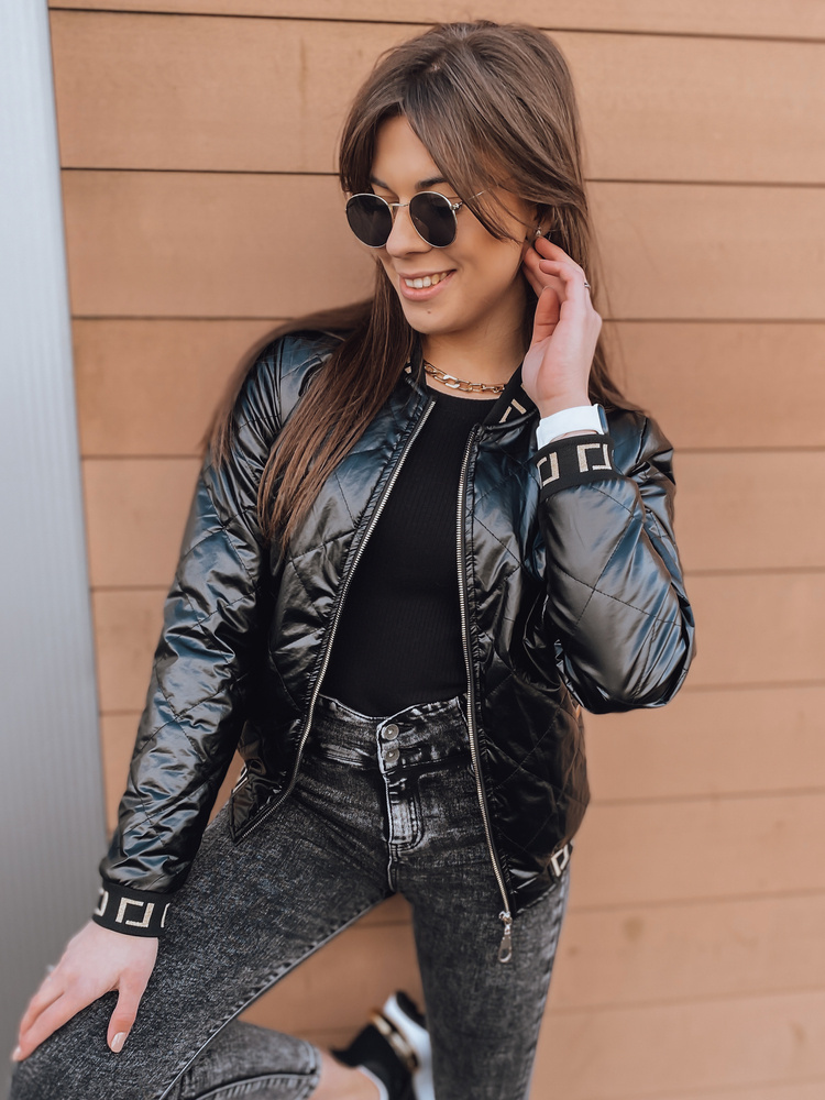 Čierny lesklý bomber BASEBALL TY2559z Veľkosť: 2XL