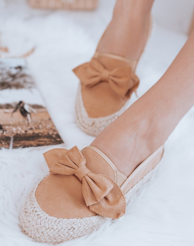 Marhuľové espadrilky s mašľou ZY0044 Veľkosť: 38