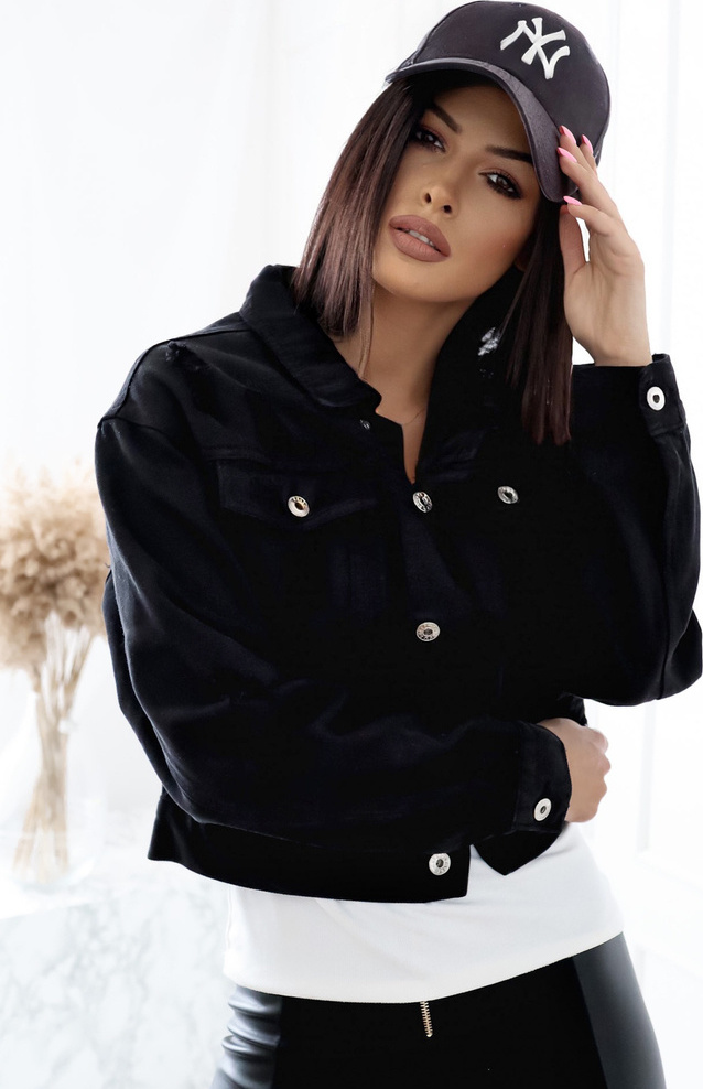 Čierna džínsová bunda LANDIA TY2643 Veľkosť: L