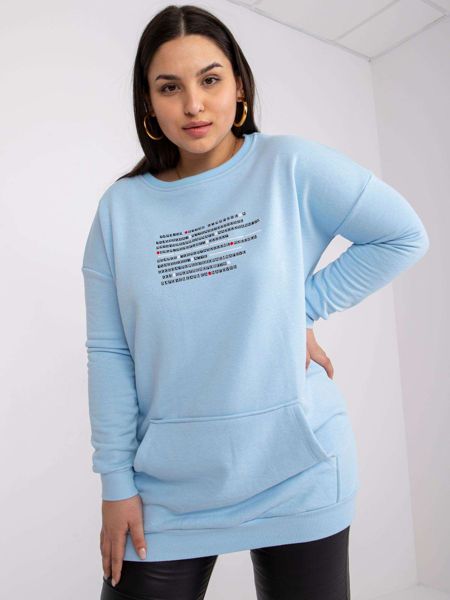 Svetlomodrá dlhá mikina Desiree -RV-BL-7124.01-light blue Veľkosť: ONE SIZE