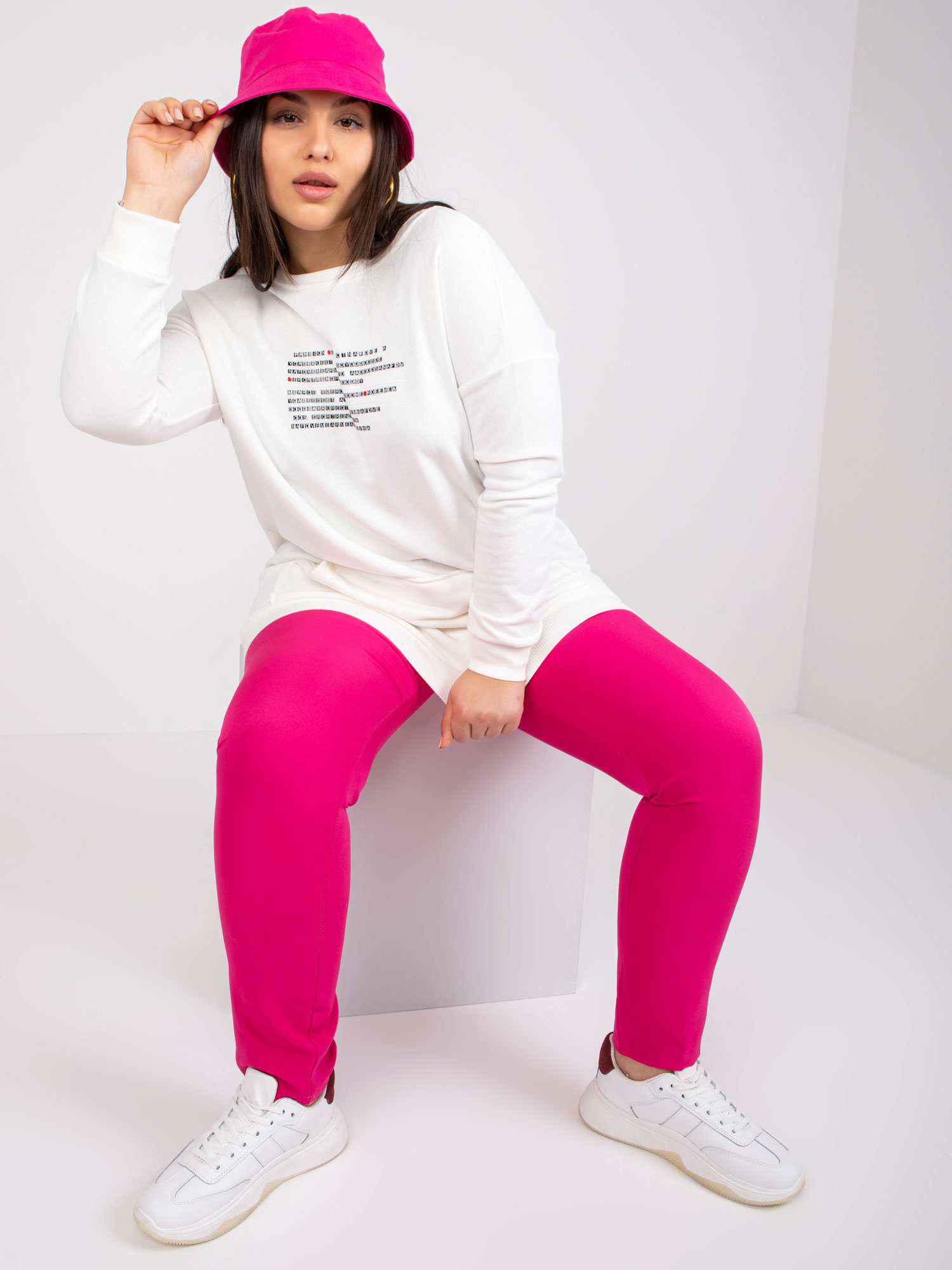 Smotanová dlhá mikina Desiree -RV-BL-7124.01-ecru Veľkosť: ONE SIZE