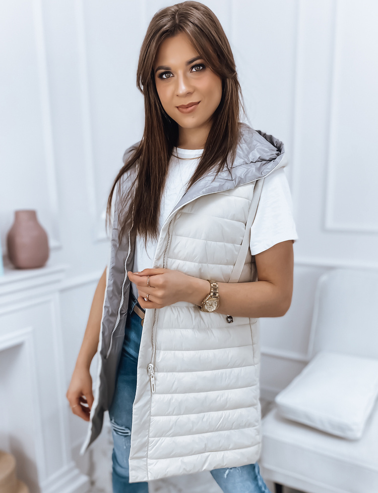 Obojstranná prešívaná vesta NIKLA - biela/sivá TY2660 Veľkosť: XL