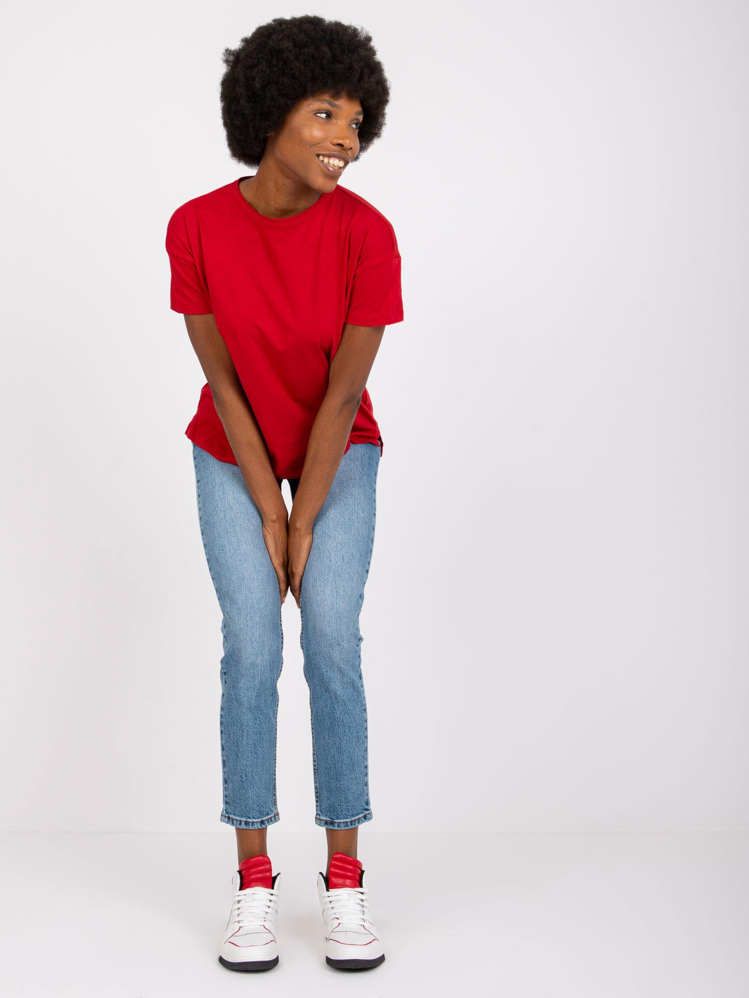 Vínové basic tričko ku krku Honorine -TW-TS-1004.24X-bordeaux Veľkosť: S