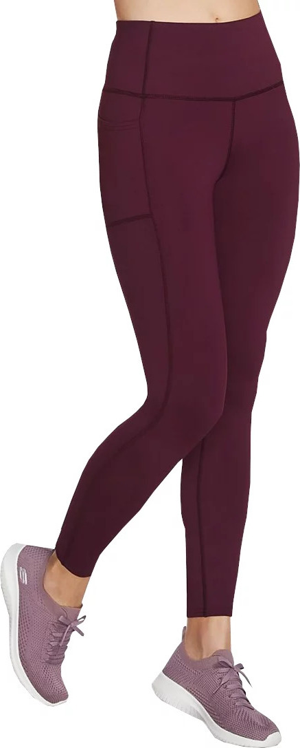 Vínové dámske legíny Skechers Go Walk High Waisted Legging W03LG30B-DKPR W03LG30B-DKPR Veľkosť: XS