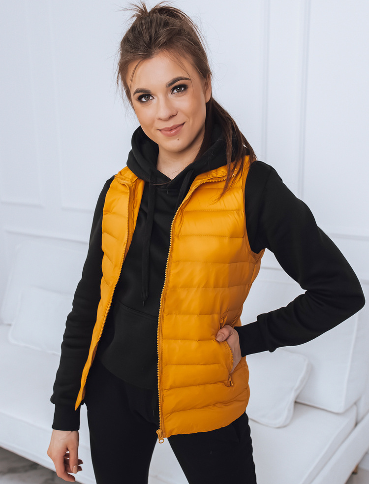 Žltá prešívaná vesta bez kapucne ROSILA TY2580 Veľkosť: S