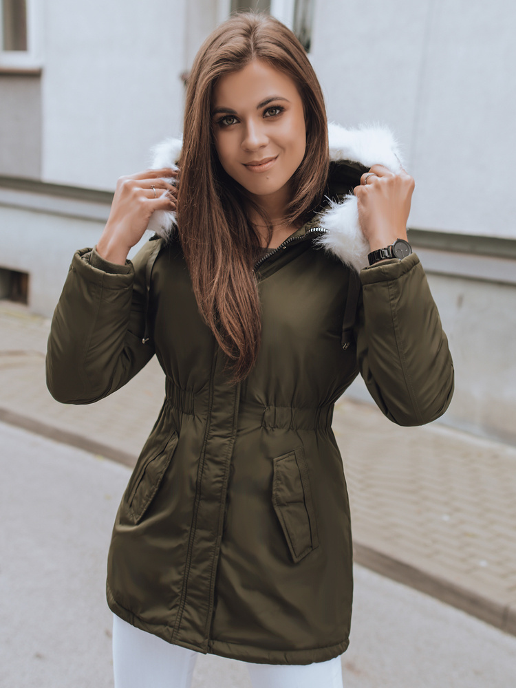 Zelená dámska zimná parka TY2329 Veľkosť: M
