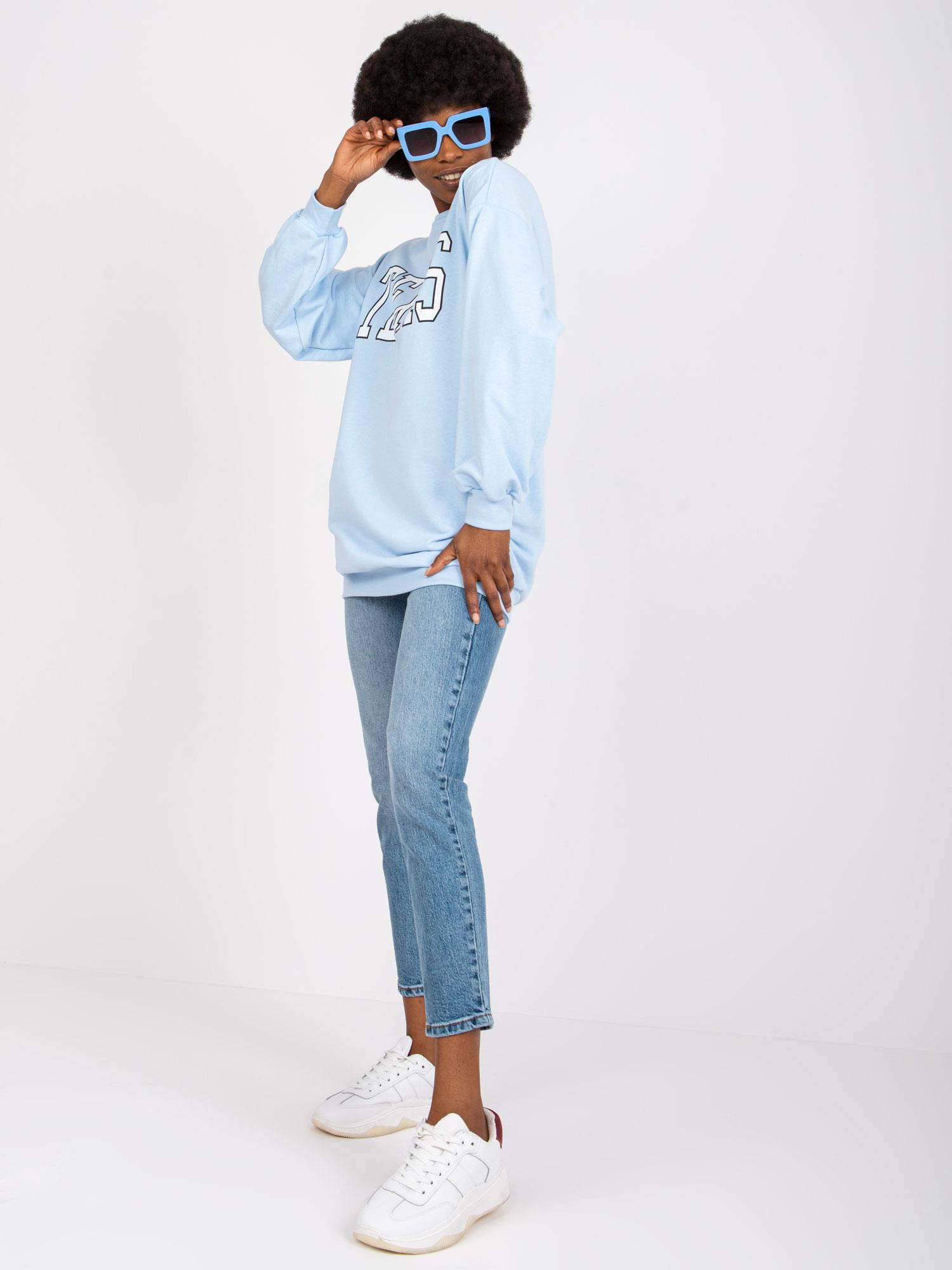 Svetlomodrá mikina Poppy s nápisom "Texas" -EM-BL-719.36-light blue Veľkosť: L/XL