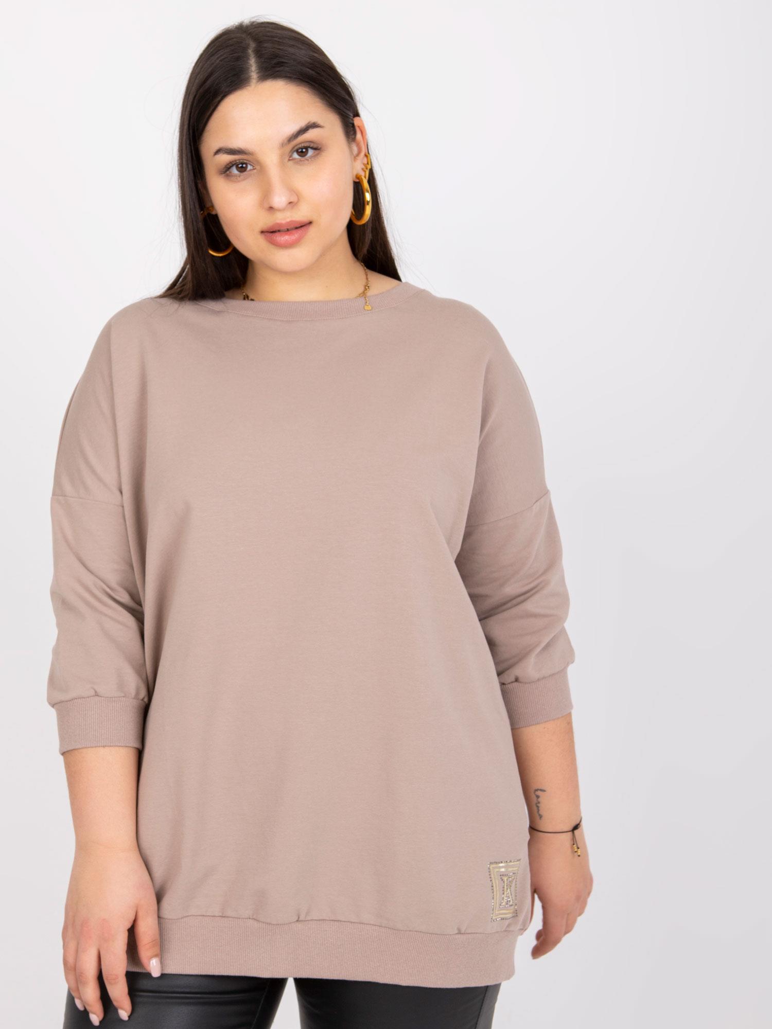 BÉŽOVÁ BLÚZKA ODILE S GOMBÍKMI NA CHRBTE -RV-BZ-7607.98-BEIGE Veľkosť: ONE SIZE