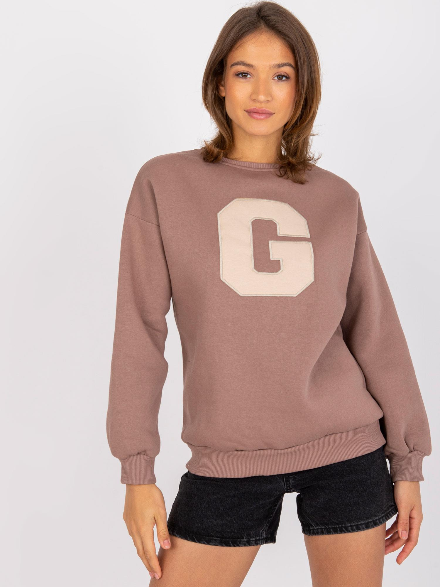 Hnedá mikina Severine s písmenom "G" EM-BL-617/G.11-brown Veľkosť: ONE SIZE