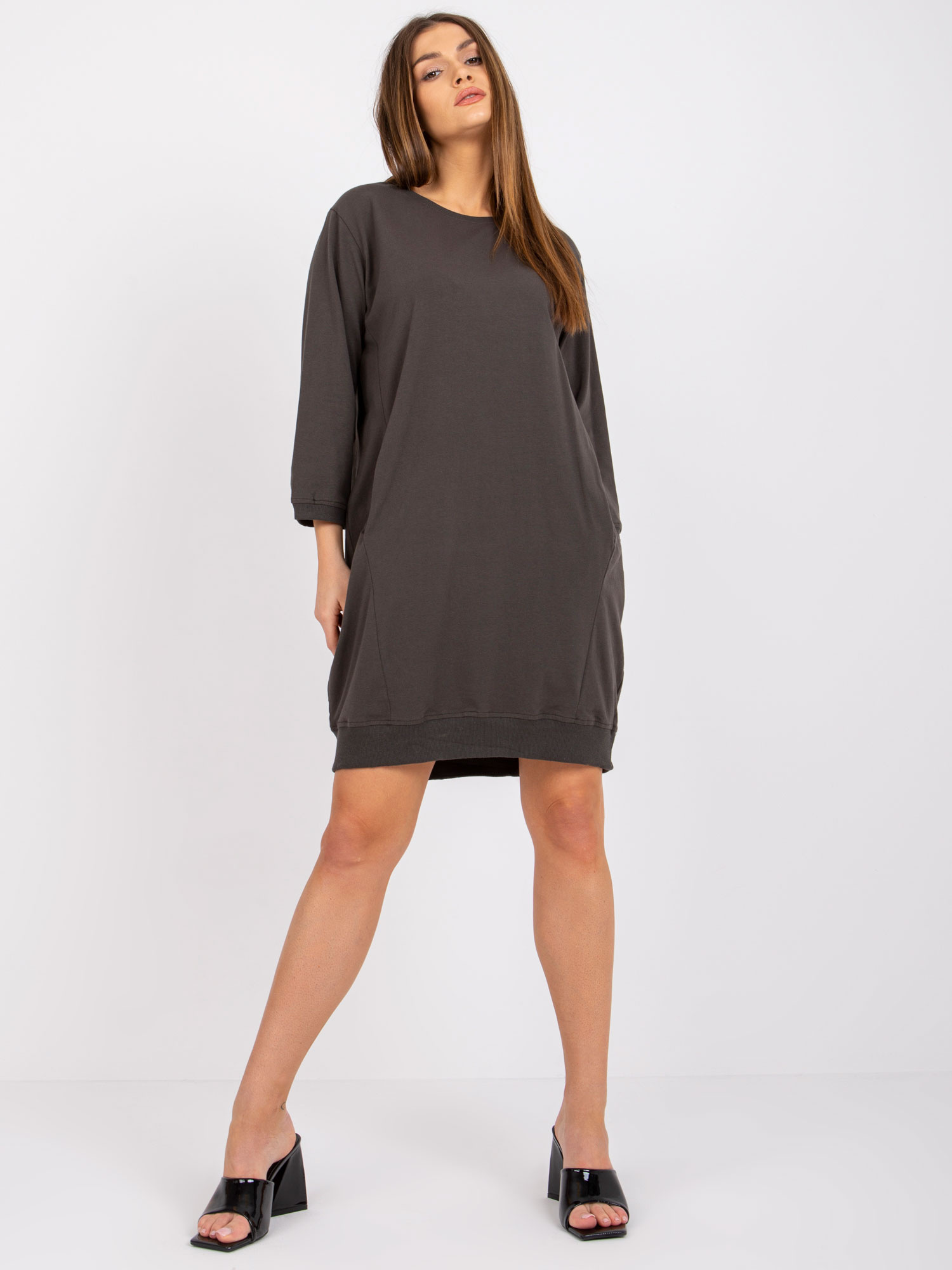 Khaki voľné šaty Salou -RV-SK-6839.95-khaki Veľkosť: S/M