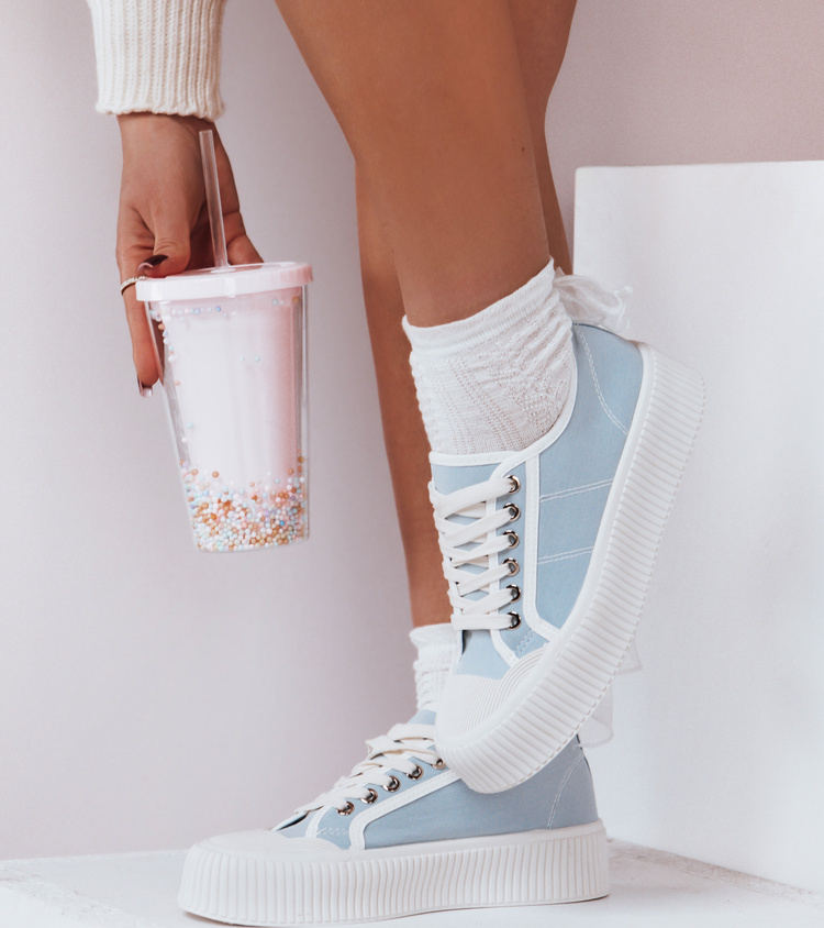 Svetlomodré plátené tenisky ELIDA ZY0145 Veľkosť: 38