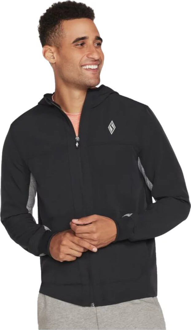 Čierna pánska mikina Skechers Skechweave Premium Hooded Jacket M1JA123-BLK Veľkosť: L
