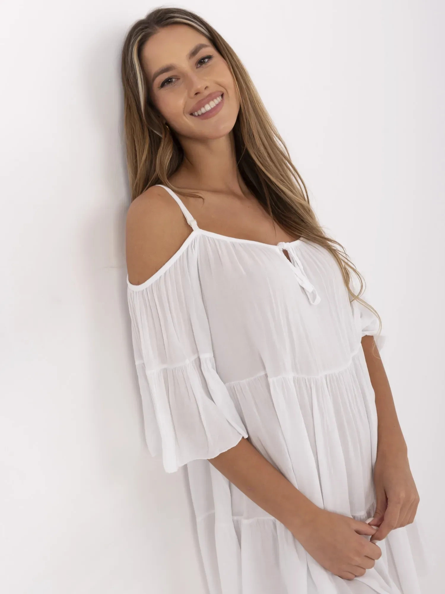 Dámske biele šaty TW-SK-BI-80840.20-white Veľkosť: S